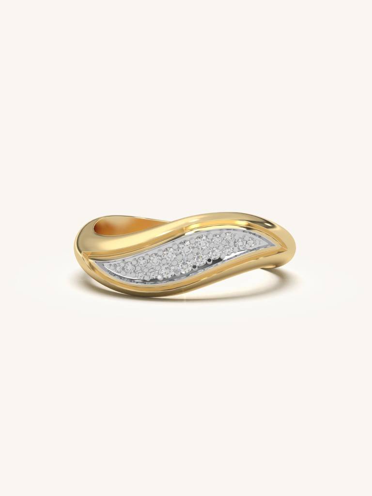 Petal Touch Band Ring 925 Sterling Silver 18Kt Gold Vermeil Jewellery For Women : QA127003Y14