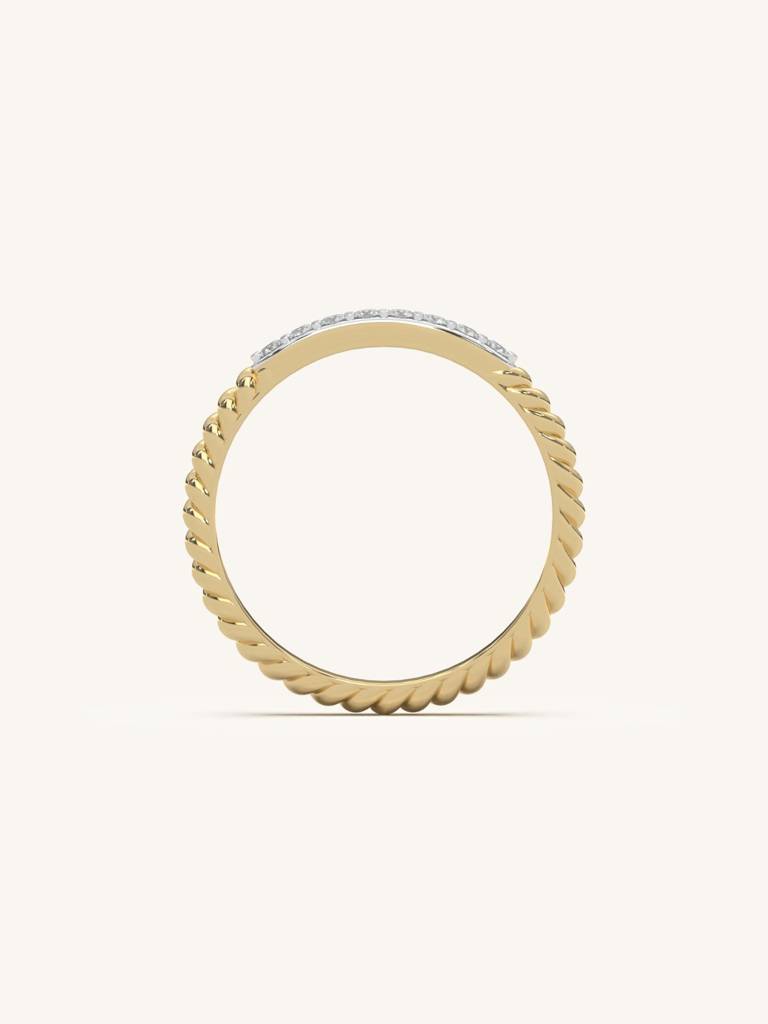 Diamond Slim Band Ring 925 Sterling Silver 18Kt Gold Vermeil Jewellery For Women : QA132006Y13