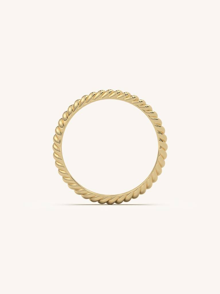 Fine Twist Band Ring 925 Sterling Silver 18Kt Gold Vermeil Jewellery For Women : QA132007Y14