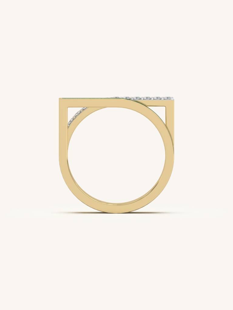 Diamond Wave Band Ring 925 Sterling Silver 18Kt Gold Vermeil Jewellery For Women : QA141005Y15