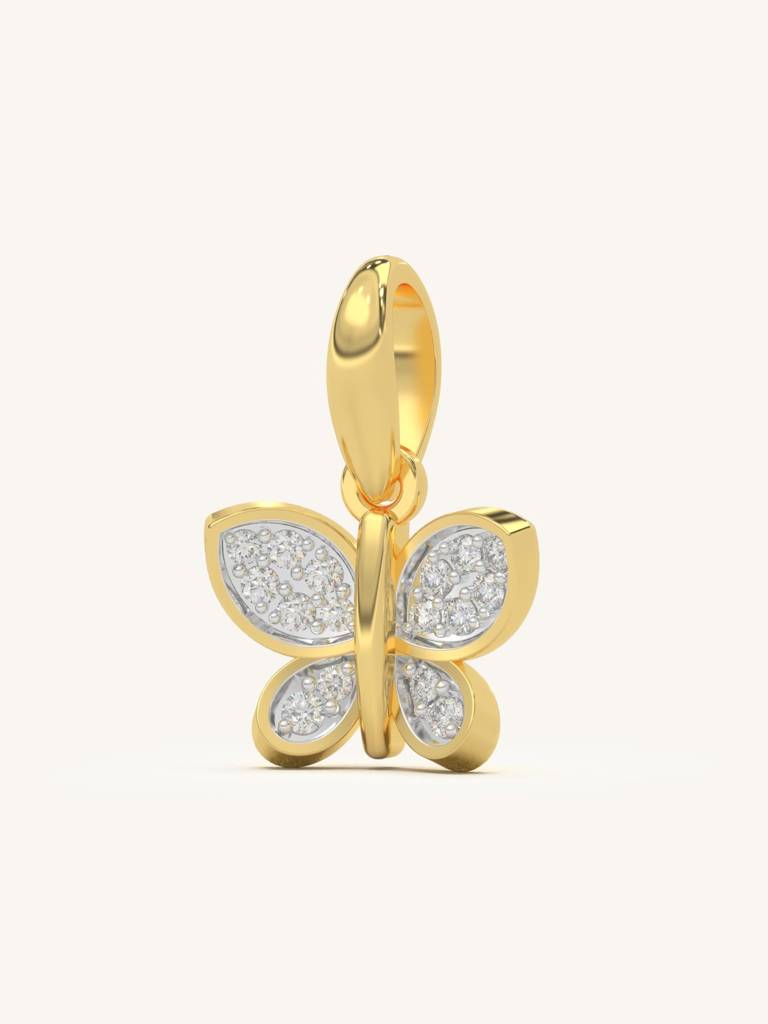 Full Diamond Pendant 925 Sterling Silver 18Kt Gold Vermeil Jewellery For Women : QC115003_Y