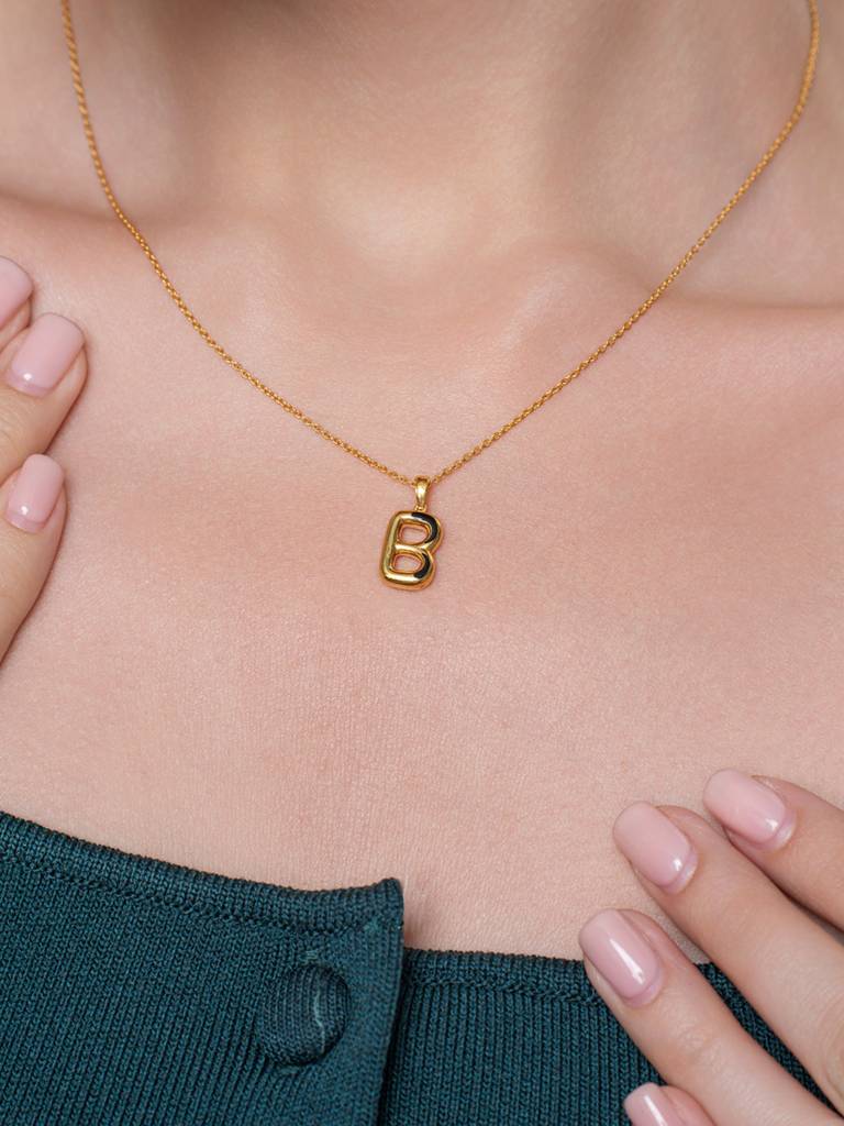 Initial Pendant 925 Sterling Silver 18Kt Gold Vermeil Jewellery For Women : QC120002_Y