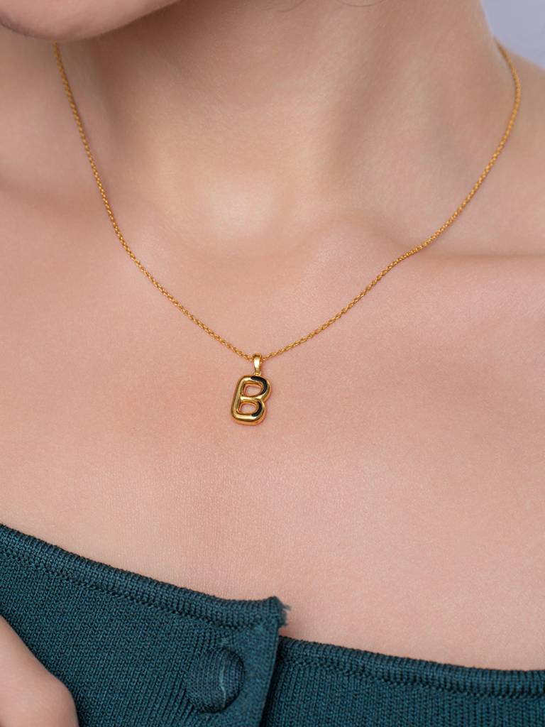 Initial Pendant 925 Sterling Silver 18Kt Gold Vermeil Jewellery For Women : QC120002_Y