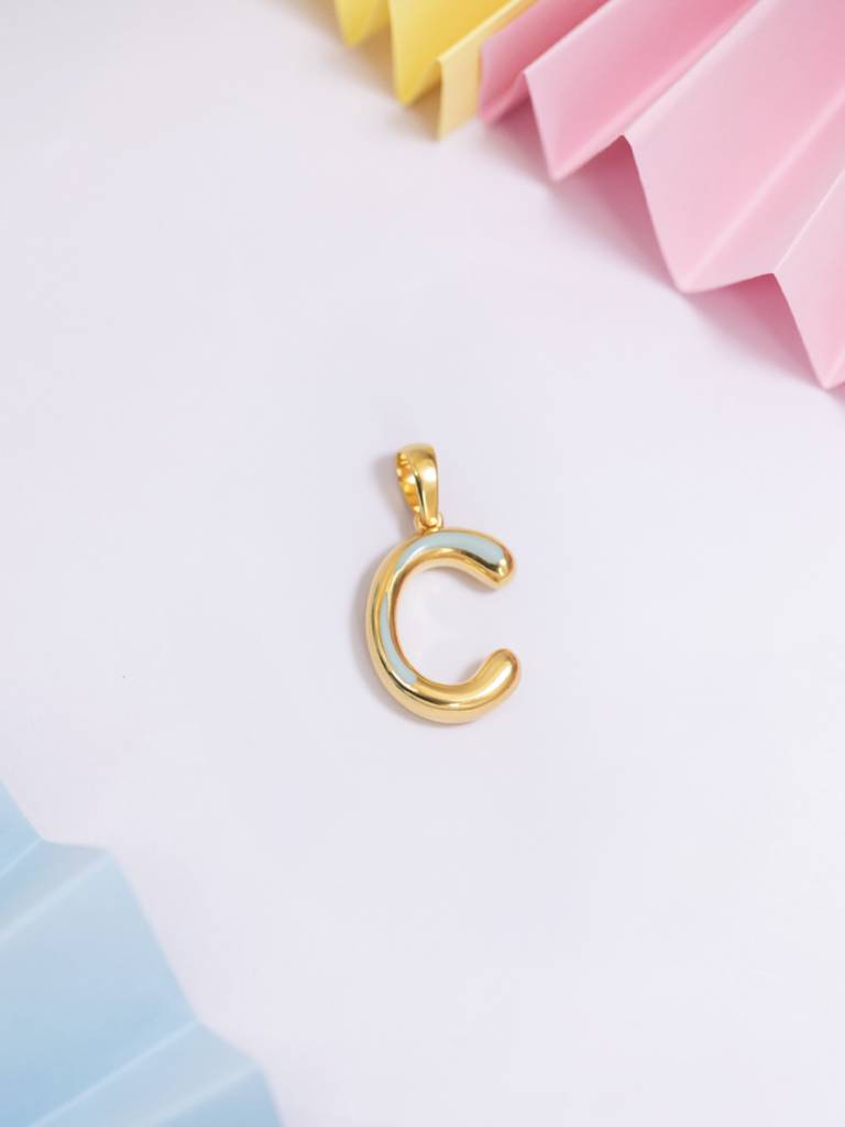 Initial Pendant 925 Sterling Silver 18Kt Gold Vermeil Jewellery For Women : QC120003_Y