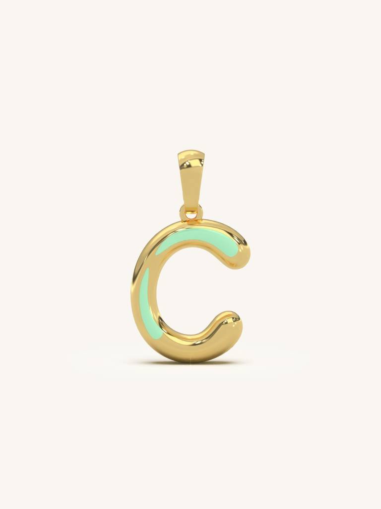 Initial Pendant 925 Sterling Silver 18Kt Gold Vermeil Jewellery For Women : QC120003_Y