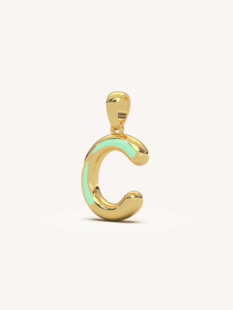 Initial Pendant 925 Sterling Silver 18Kt Gold Vermeil Jewellery For Women : QC120003_Y