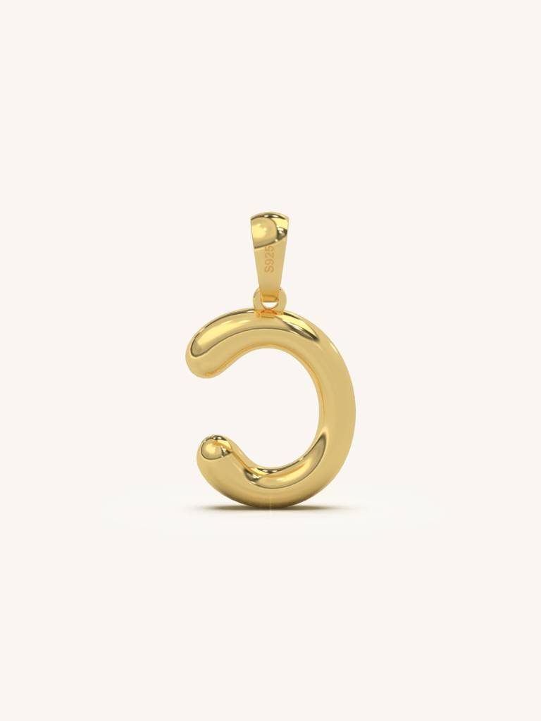 Initial Pendant 925 Sterling Silver 18Kt Gold Vermeil Jewellery For Women : QC120003_Y