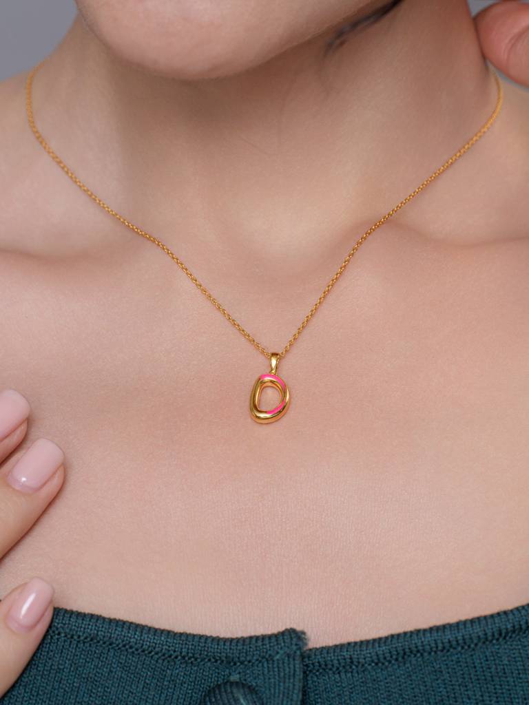 Initial Pendant 925 Sterling Silver 18Kt Gold Vermeil Jewellery For Women : QC120004_Y