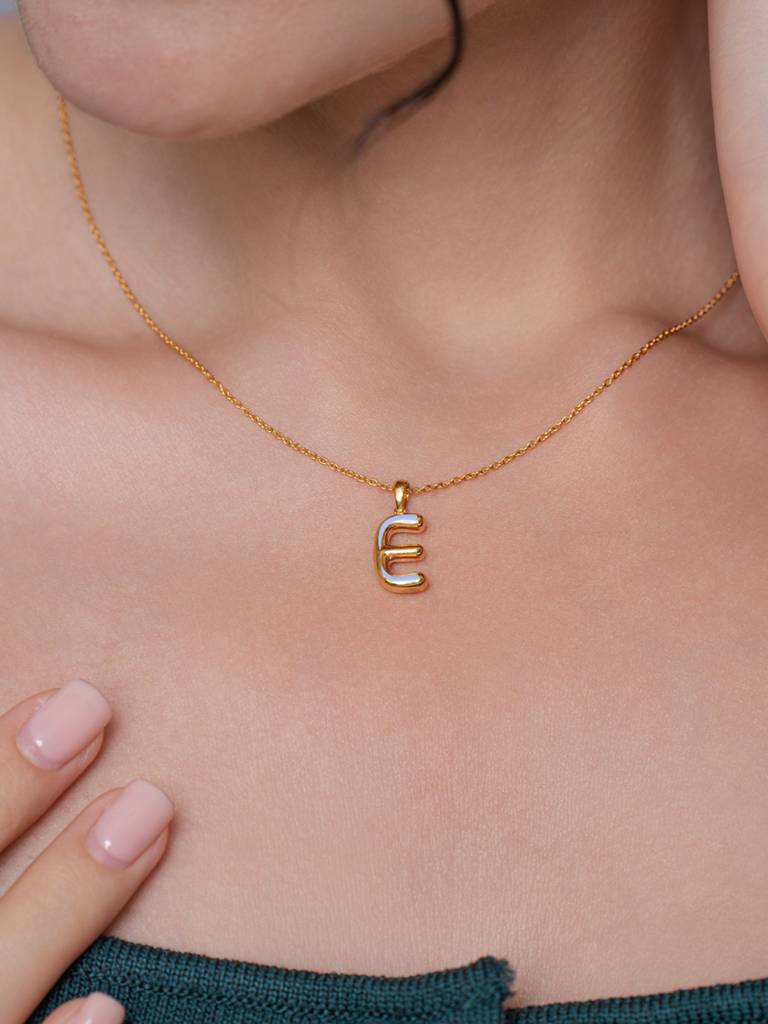 Initial Pendant 925 Sterling Silver 18Kt Gold Vermeil Jewellery For Women : QC120005_Y