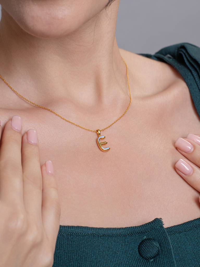 Initial Pendant 925 Sterling Silver 18Kt Gold Vermeil Jewellery For Women : QC120005_Y