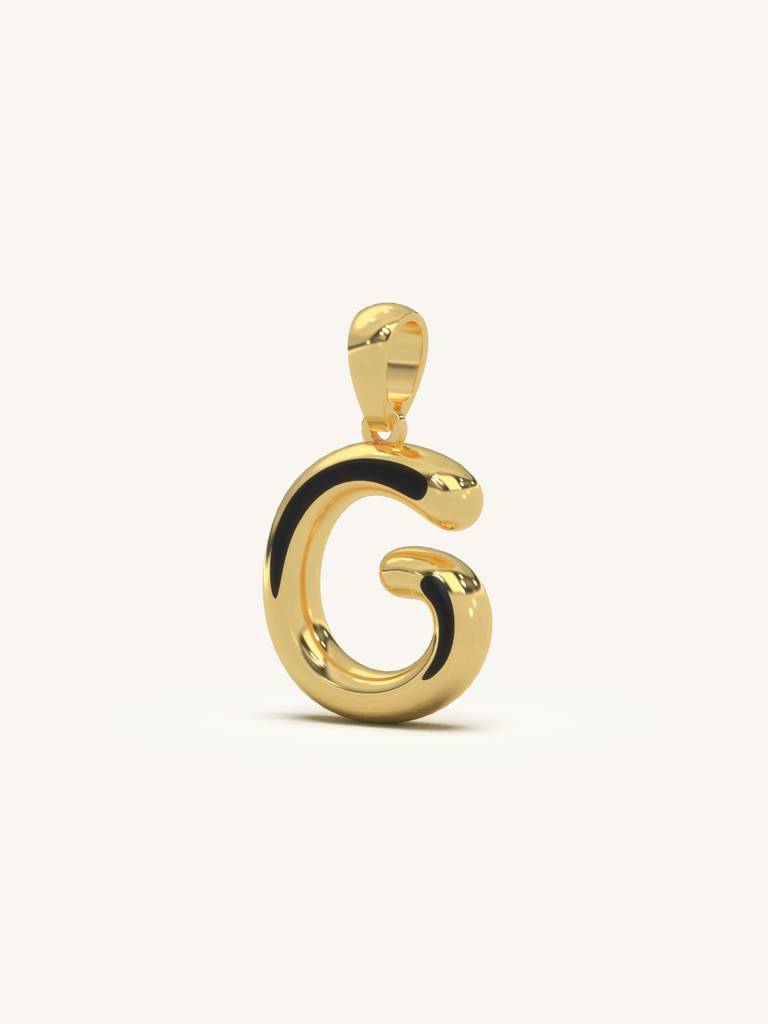 Initial Pendant 925 Sterling Silver 18Kt Gold Vermeil Jewellery For Women : QC120007_Y