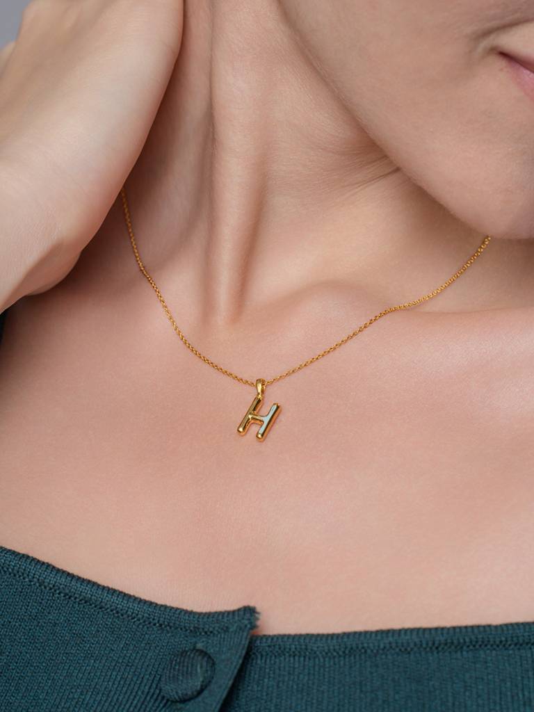 Initial Pendant 925 Sterling Silver 18Kt Gold Vermeil Jewellery For Women : QC120008_Y