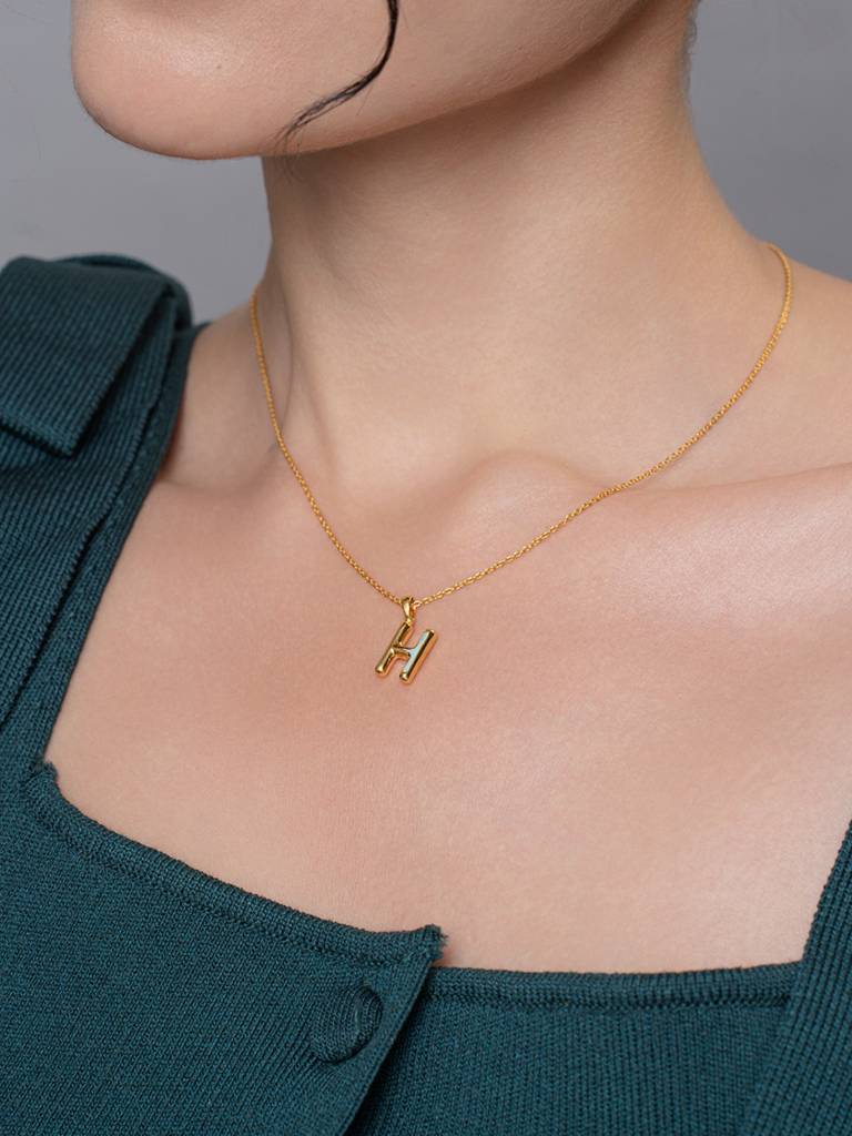 Initial Pendant 925 Sterling Silver 18Kt Gold Vermeil Jewellery For Women : QC120008_Y