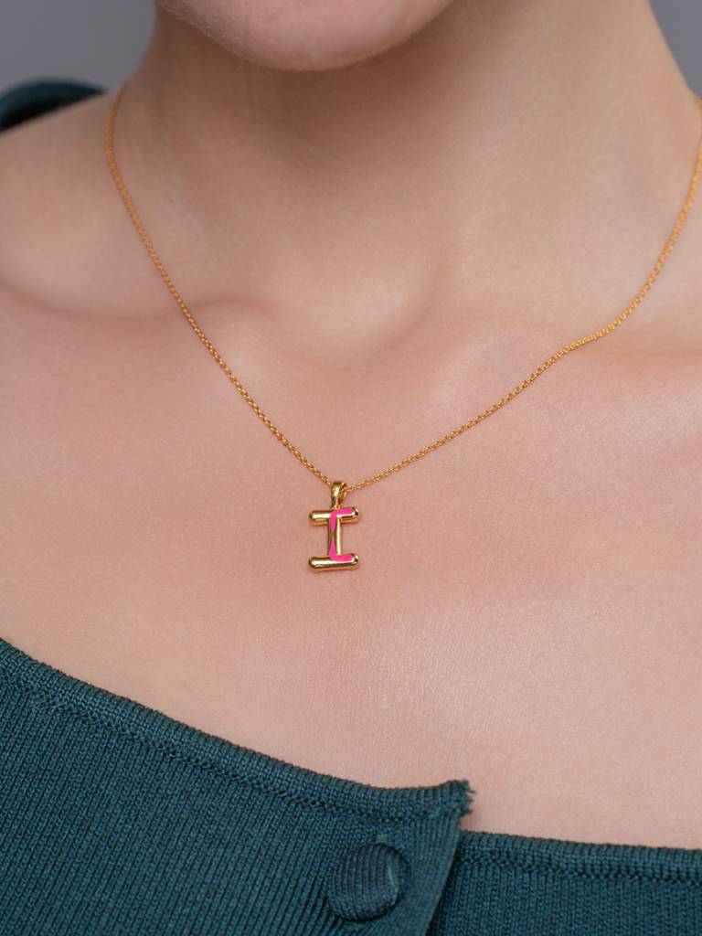 Initial Pendant 925 Sterling Silver 18Kt Gold Vermeil Jewellery For Women : QC120009_Y
