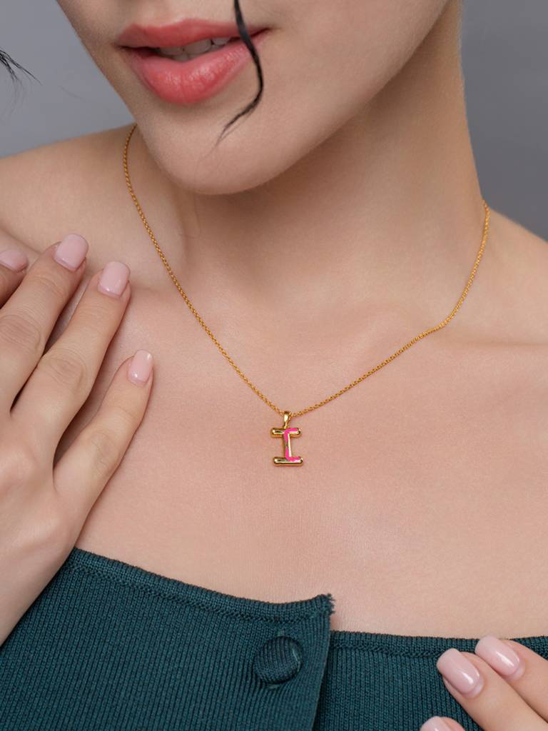 Initial Pendant 925 Sterling Silver 18Kt Gold Vermeil Jewellery For Women : QC120009_Y