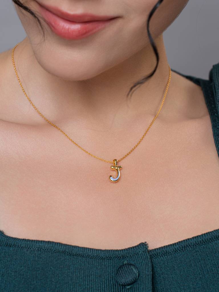 Initial Pendant 925 Sterling Silver 18Kt Gold Vermeil Jewellery For Women : QC120010_Y