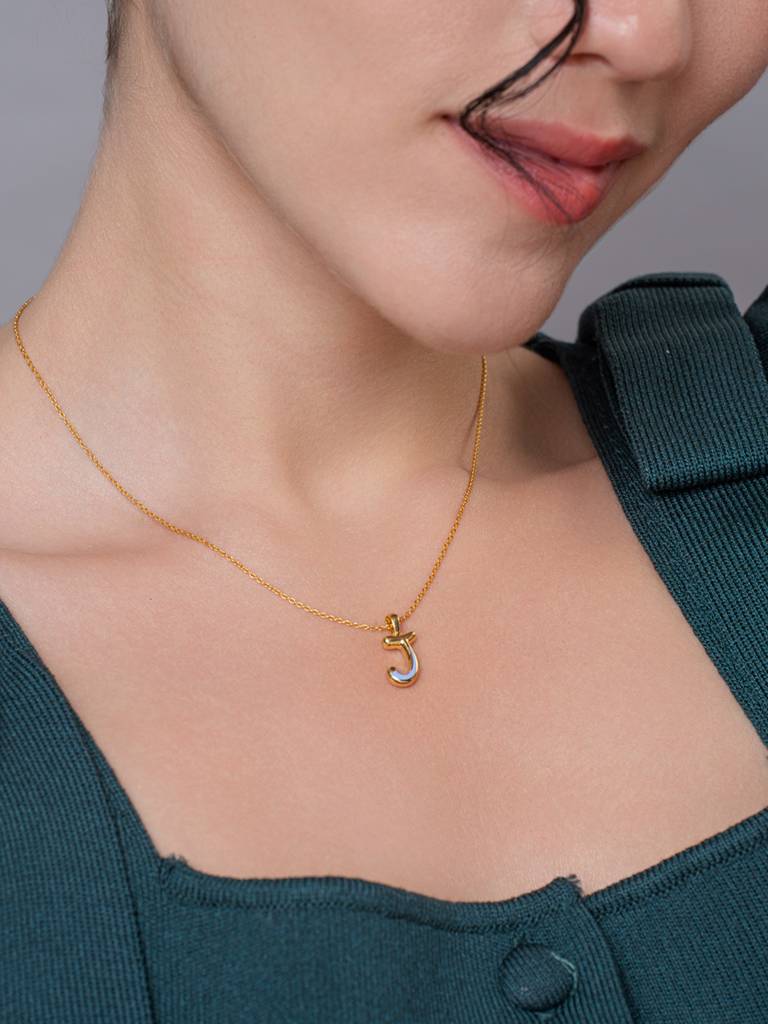 Initial Pendant 925 Sterling Silver 18Kt Gold Vermeil Jewellery For Women : QC120010_Y