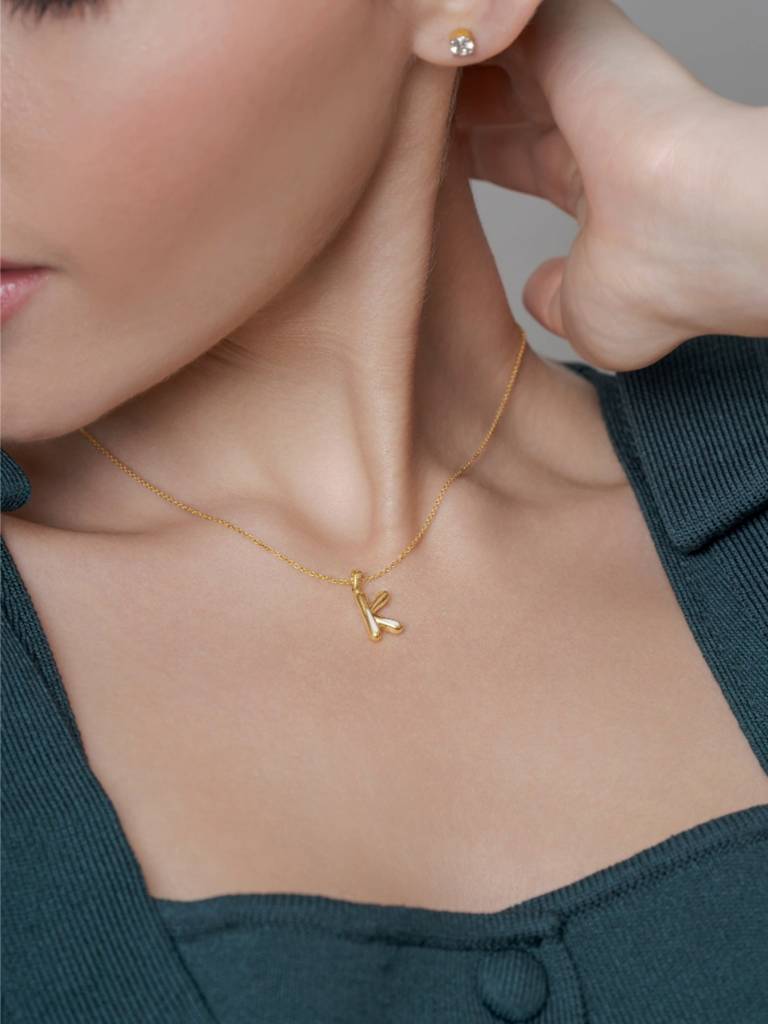 Initial Pendant 925 Sterling Silver 18Kt Gold Vermeil Jewellery For Women : QC120011_Y