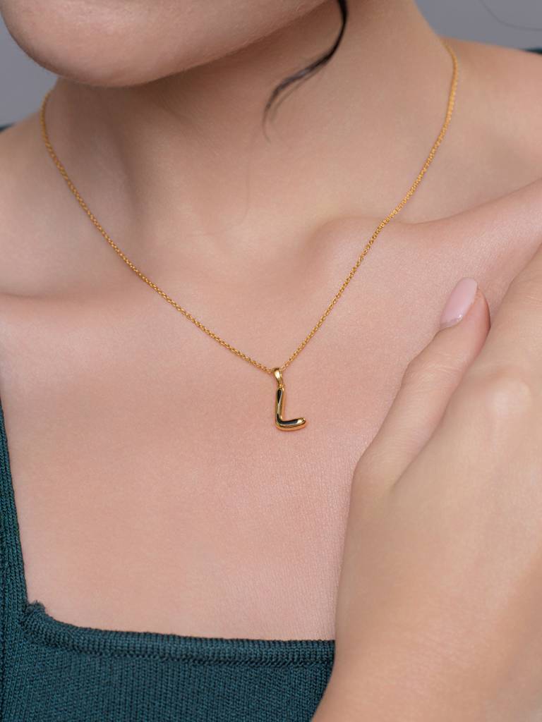 Initial Pendant 925 Sterling Silver 18Kt Gold Vermeil Jewellery For Women : QC120012_Y