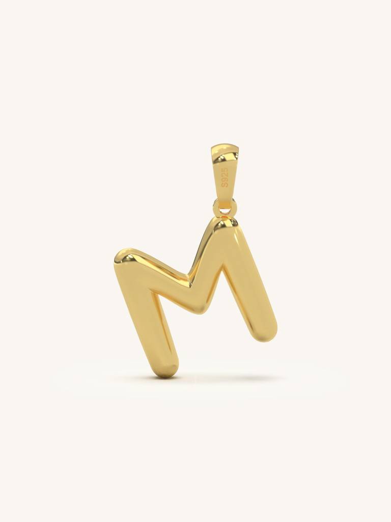 Initial Pendant 925 Sterling Silver 18Kt Gold Vermeil Jewellery For Women : QC120013_Y