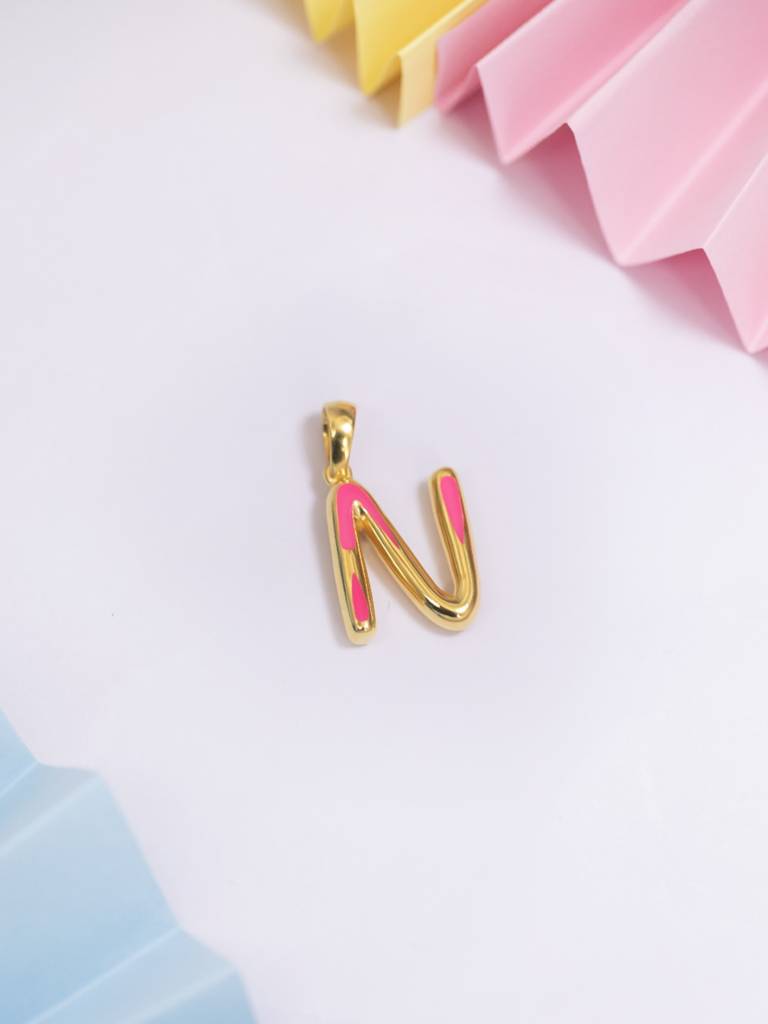 Initial Pendant 925 Sterling Silver 18Kt Gold Vermeil Jewellery For Women : QC120014_Y