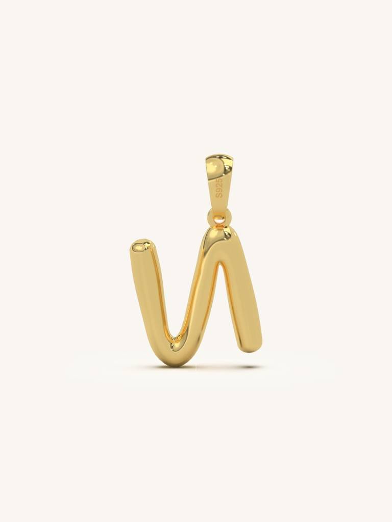 Initial Pendant 925 Sterling Silver 18Kt Gold Vermeil Jewellery For Women : QC120014_Y