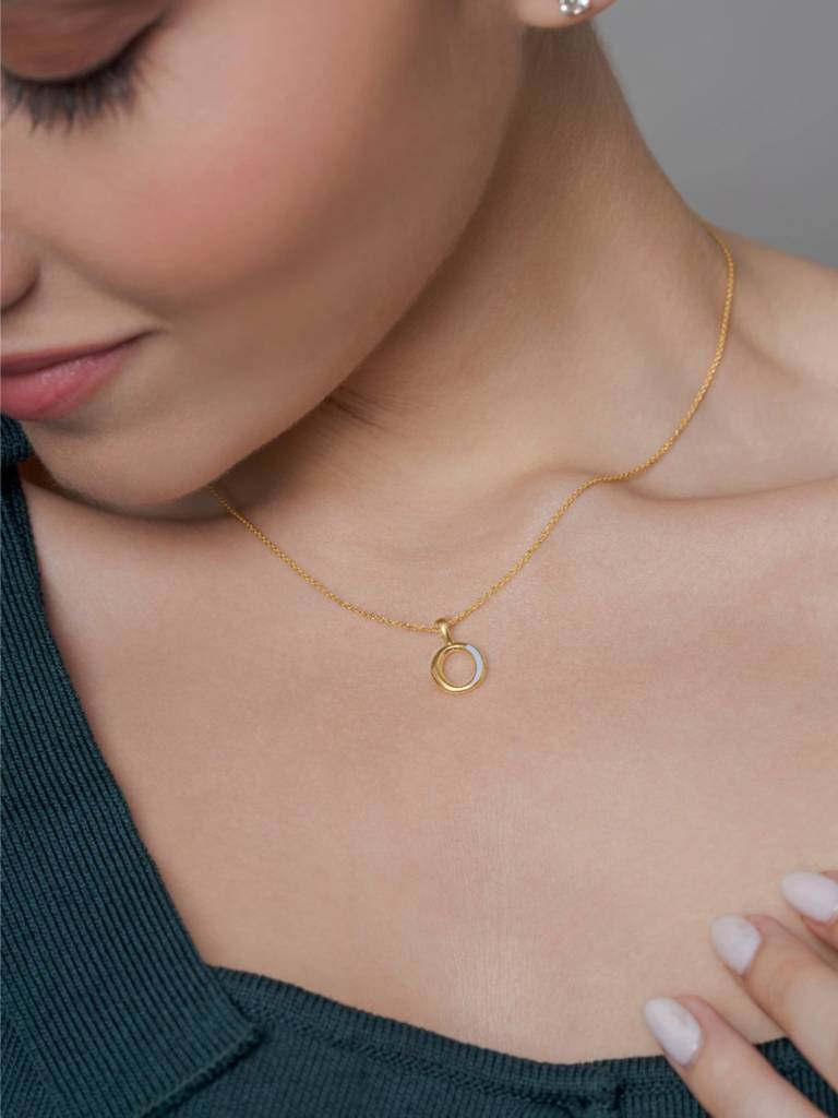 Initial Pendant 925 Sterling Silver 18Kt Gold Vermeil Jewellery For Women : QC120015_Y