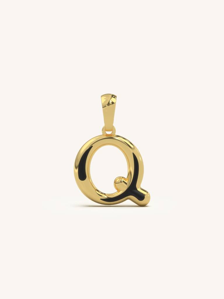 Initial Pendant 925 Sterling Silver 18Kt Gold Vermeil Jewellery For Women : QC120017_Y