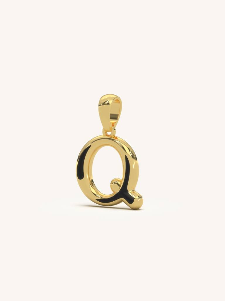 Initial Pendant 925 Sterling Silver 18Kt Gold Vermeil Jewellery For Women : QC120017_Y
