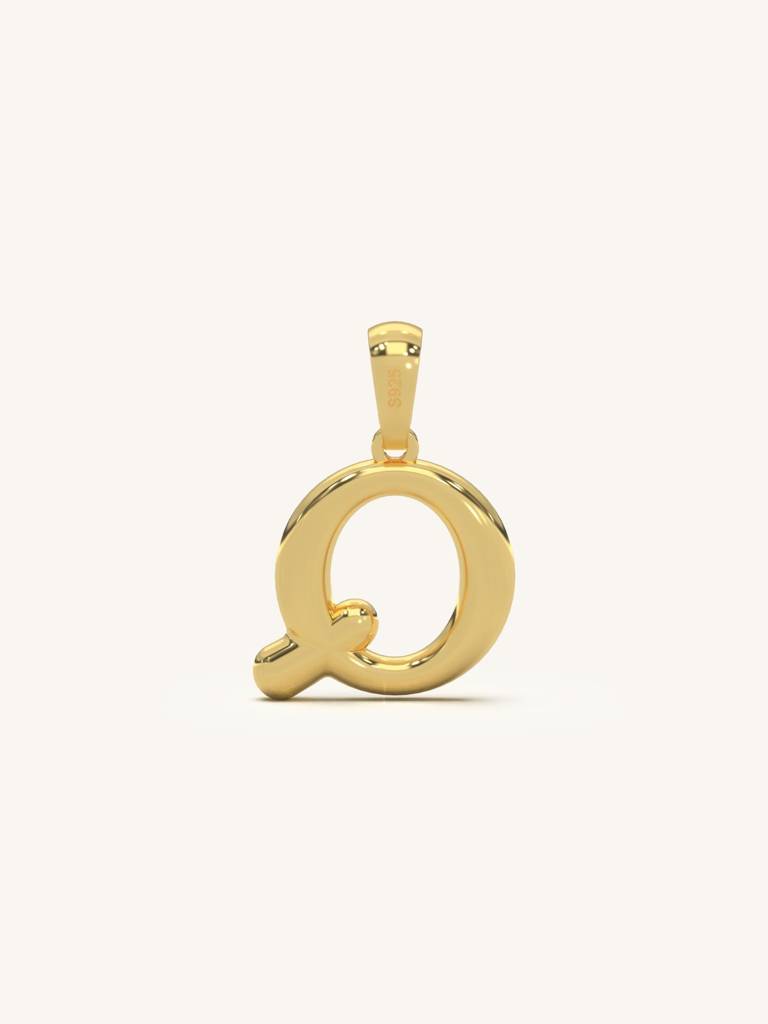 Initial Pendant 925 Sterling Silver 18Kt Gold Vermeil Jewellery For Women : QC120017_Y