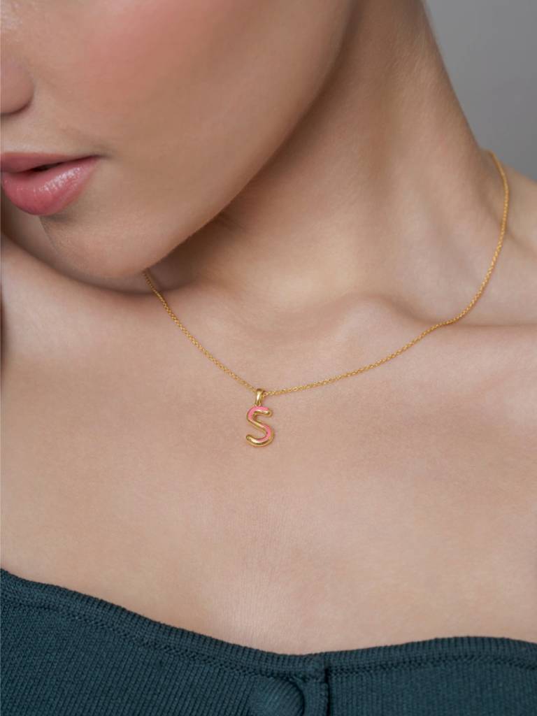 Initial Pendant 925 Sterling Silver 18Kt Gold Vermeil Jewellery For Women : QC120019_Y