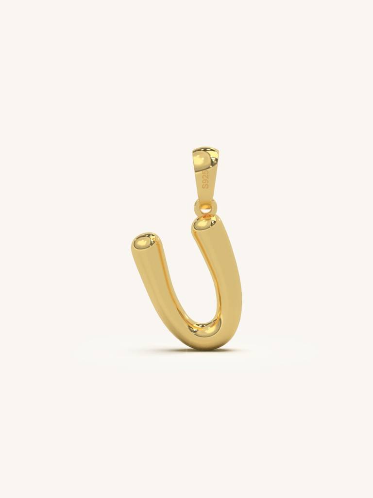 Initial Pendant 925 Sterling Silver 18Kt Gold Vermeil Jewellery For Women : QC120021_Y