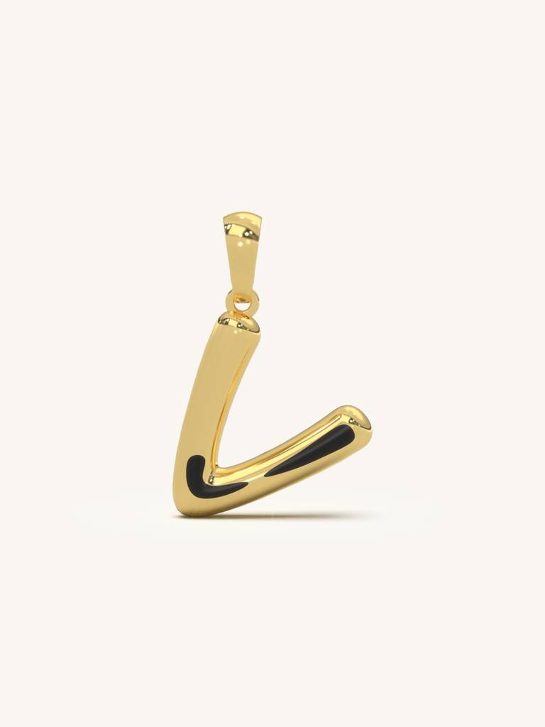Initial Pendant 925 Sterling Silver 18Kt Gold Vermeil Jewellery For Women : QC120022_Y
