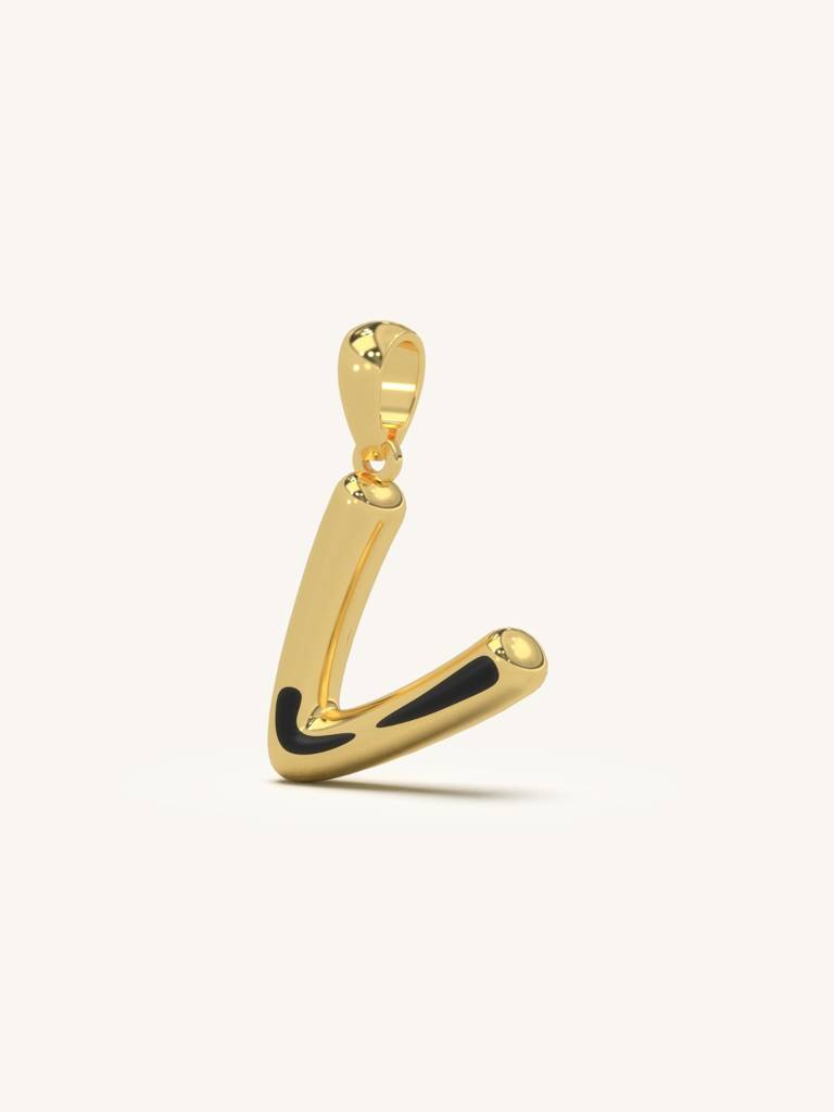 Initial Pendant 925 Sterling Silver 18Kt Gold Vermeil Jewellery For Women : QC120022_Y