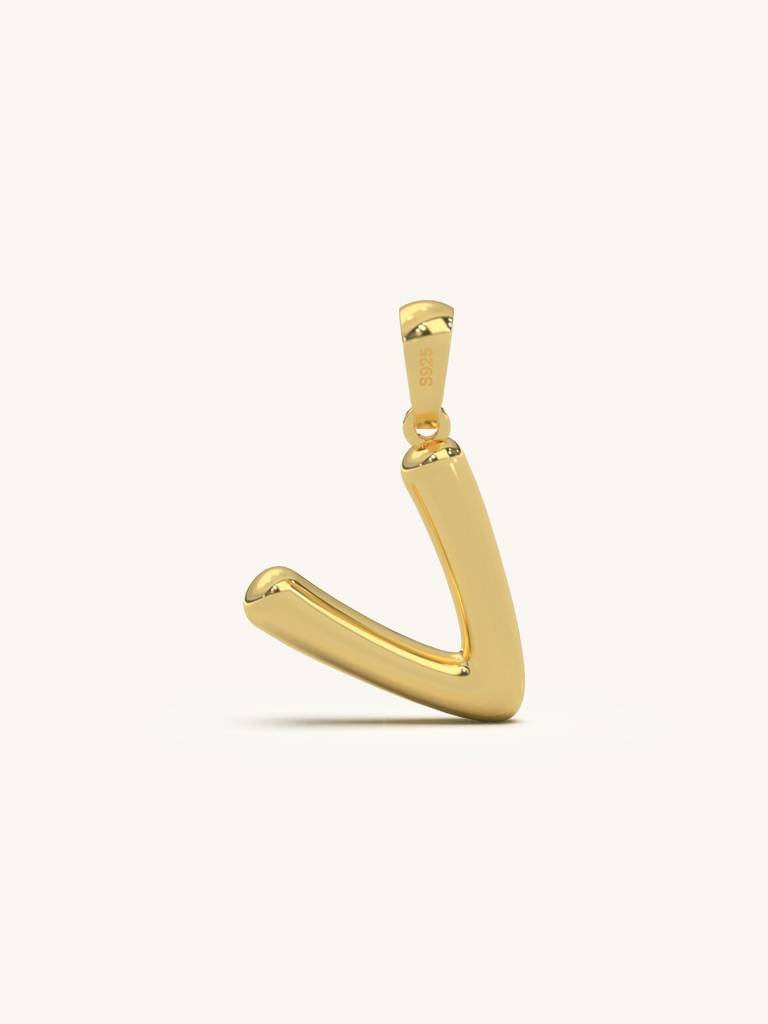 Initial Pendant 925 Sterling Silver 18Kt Gold Vermeil Jewellery For Women : QC120022_Y