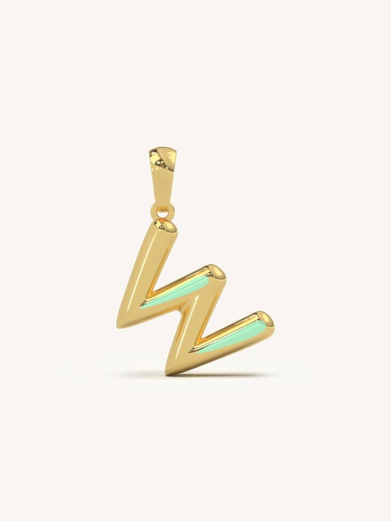Initial Pendant 925 Sterling Silver 18Kt Gold Vermeil Jewellery For Women : QC120023_Y