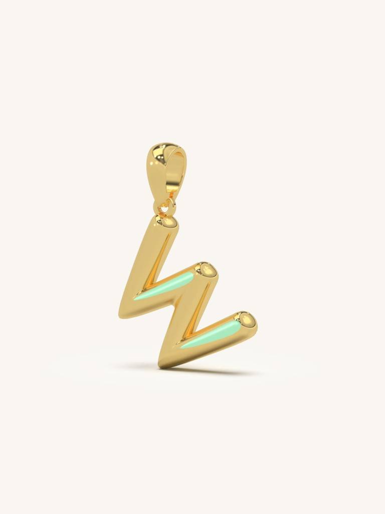 Initial Pendant 925 Sterling Silver 18Kt Gold Vermeil Jewellery For Women : QC120023_Y