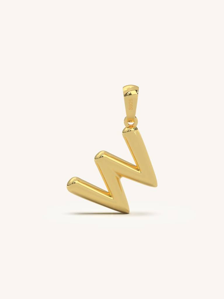 Initial Pendant 925 Sterling Silver 18Kt Gold Vermeil Jewellery For Women : QC120023_Y