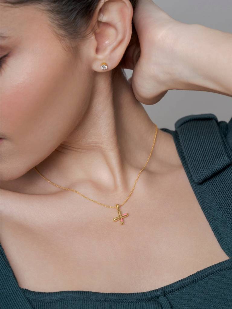 Initial Pendant 925 Sterling Silver 18Kt Gold Vermeil Jewellery For Women : QC120024_Y
