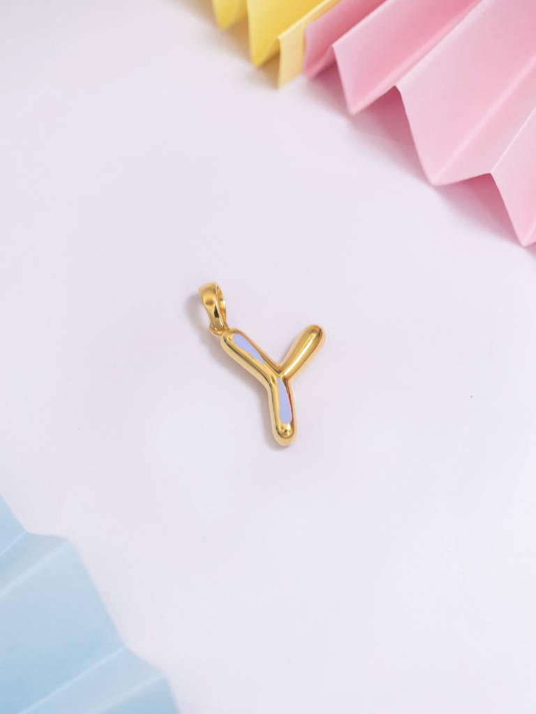 Initial Pendant 925 Sterling Silver 18Kt Gold Vermeil Jewellery For Women : QC120025_Y