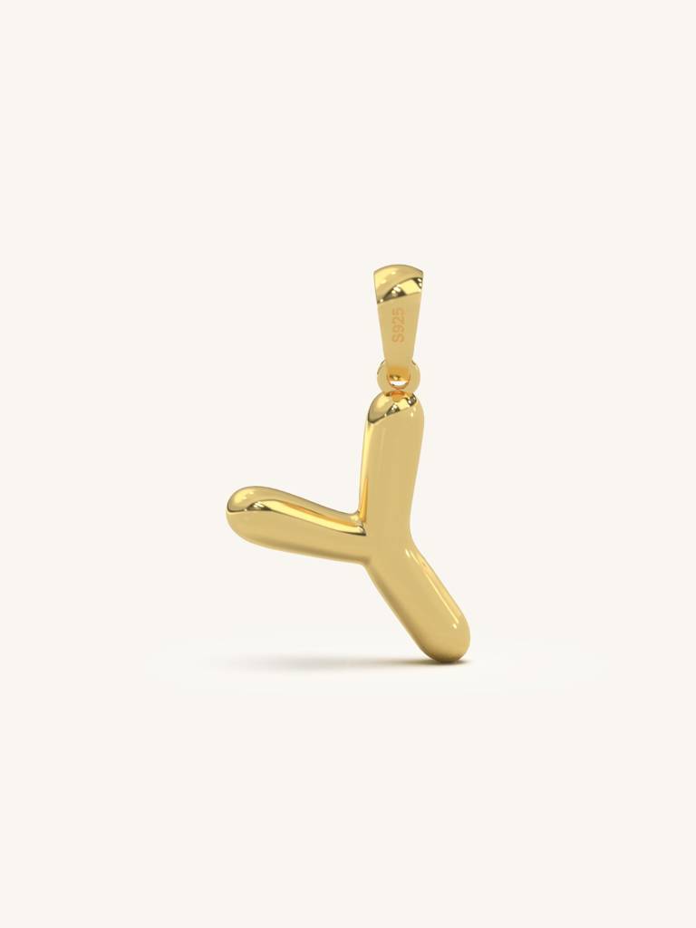 Initial Pendant 925 Sterling Silver 18Kt Gold Vermeil Jewellery For Women : QC120025_Y