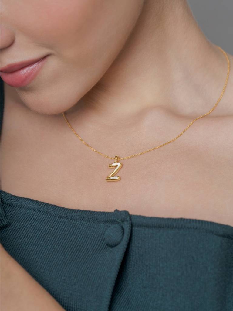 Initial Pendant 925 Sterling Silver 18Kt Gold Vermeil Jewellery For Women : QC120026_Y