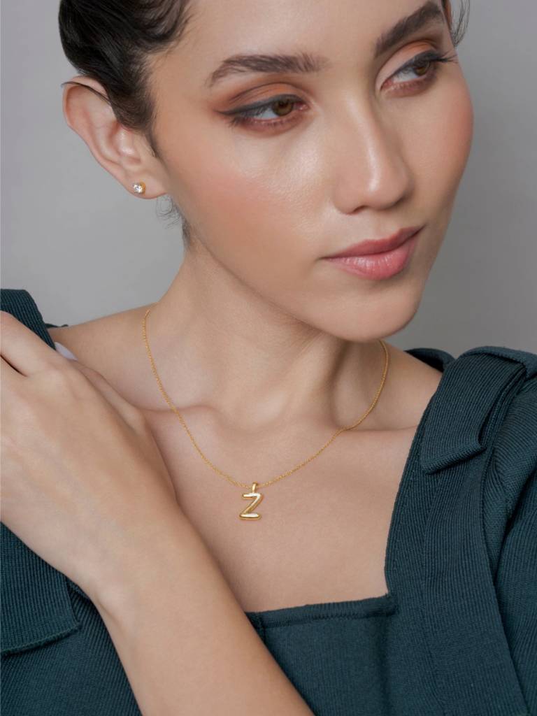 Initial Pendant 925 Sterling Silver 18Kt Gold Vermeil Jewellery For Women : QC120026_Y