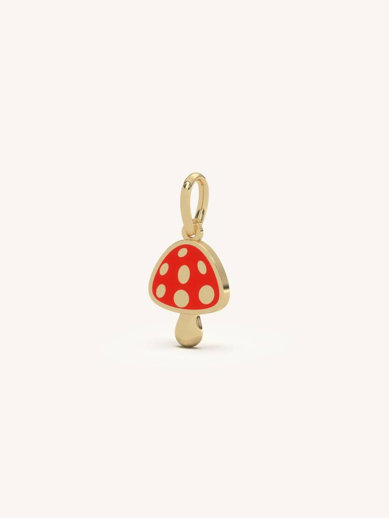 Mushroom Style Pendant 925 Sterling Silver 18Kt Gold Vermeil Jewellery For Women : QC130005_Y