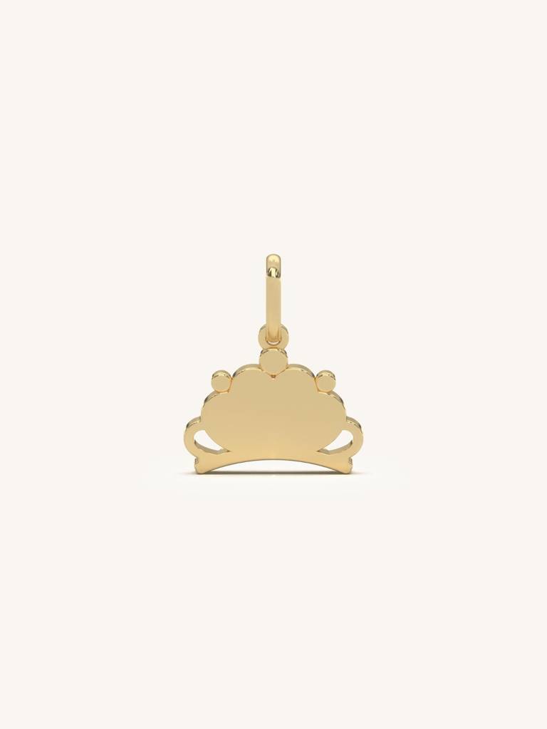 Crown Heart Pendant 925 Sterling Silver 18Kt Gold Vermeil Jewellery For Women : QC130010_Y