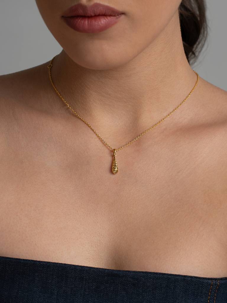 Bold Spiral Pendant 925 Sterling Silver 18Kt Gold Vermeil Jewellery For Women : QC132001_Y