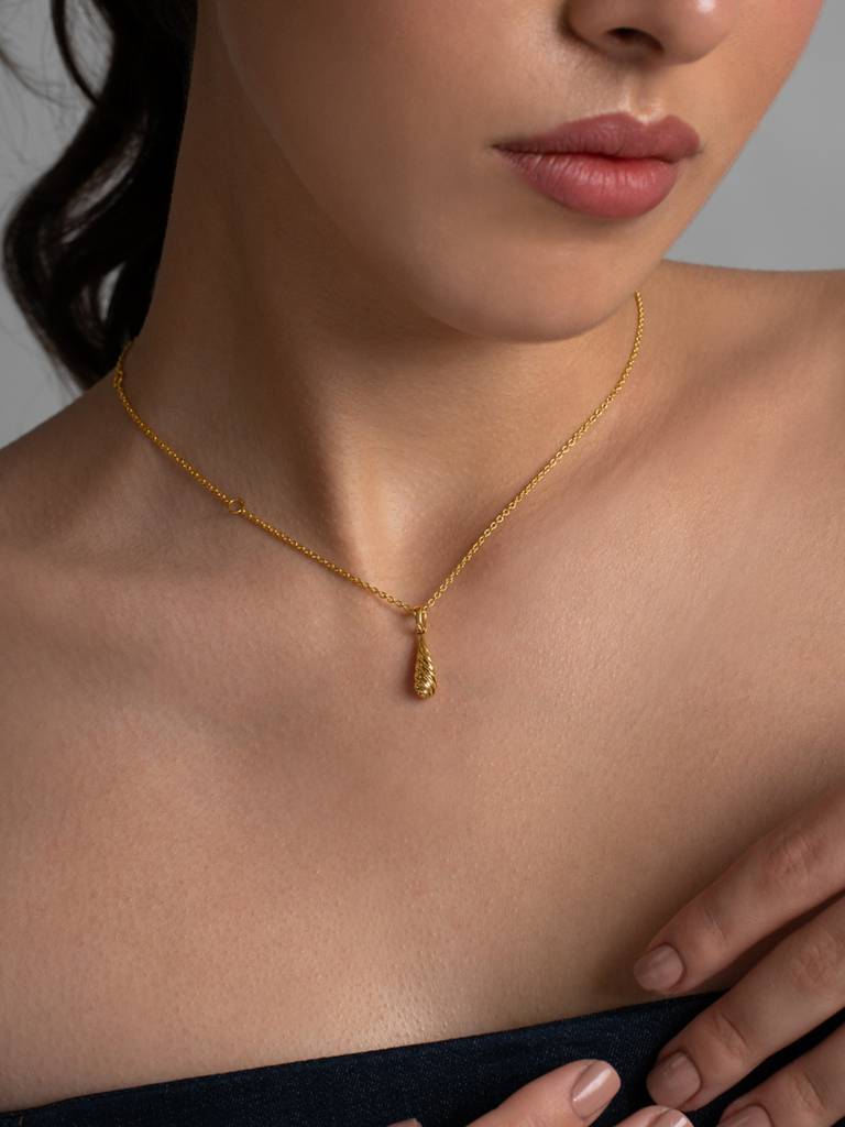 Bold Spiral Pendant 925 Sterling Silver 18Kt Gold Vermeil Jewellery For Women : QC132001_Y