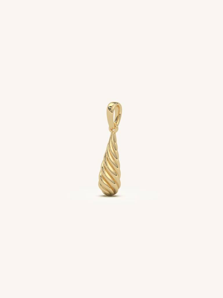 Bold Spiral Pendant 925 Sterling Silver 18Kt Gold Vermeil Jewellery For Women : QC132001_Y