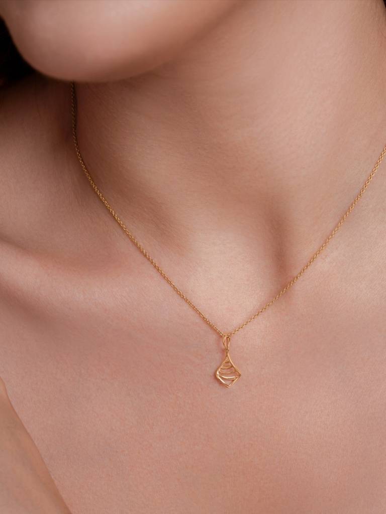 Golden Geometry Pendant 925 Sterling Silver 18Kt Gold Vermeil Jewellery For Women : QC155004_Y