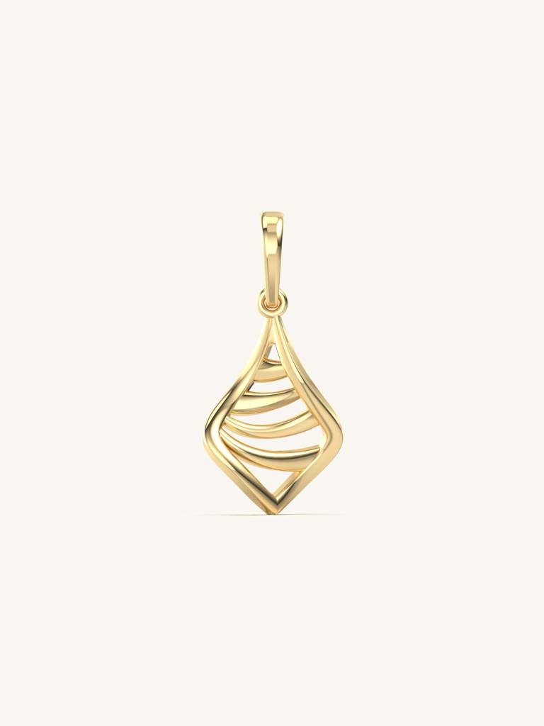 Golden Geometry Pendant 925 Sterling Silver 18Kt Gold Vermeil Jewellery For Women : QC155004_Y